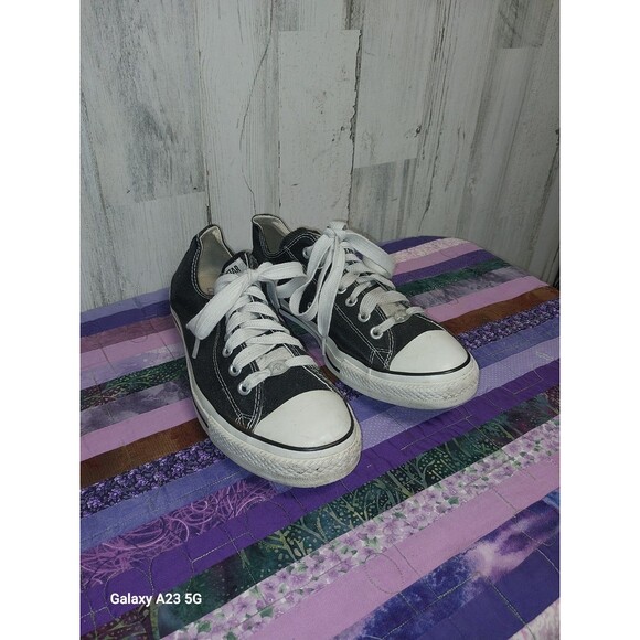 Converse Chuck Taylor All Stars Womens 12 Mens 10 Sneakers Low Shoes Black M9166 - Picture 1 of 9